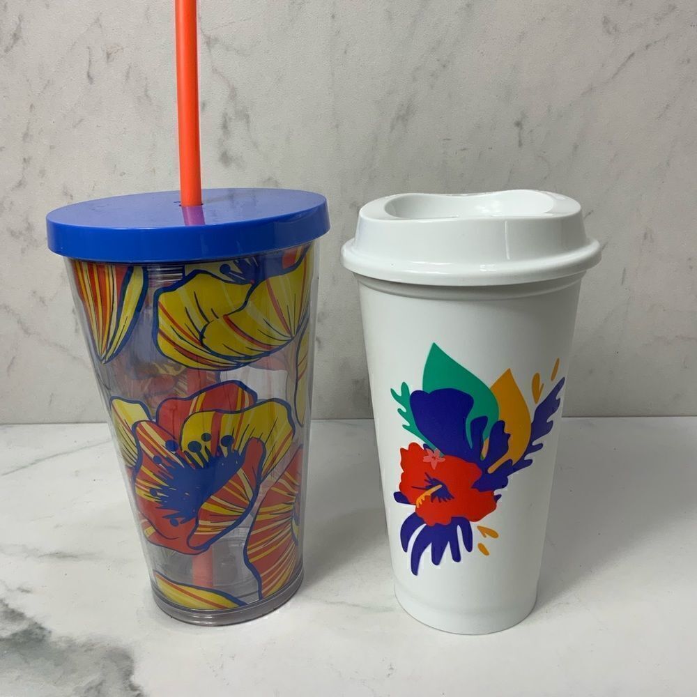 STARBUCKS Poppy tumbler and matching coffee travel mug